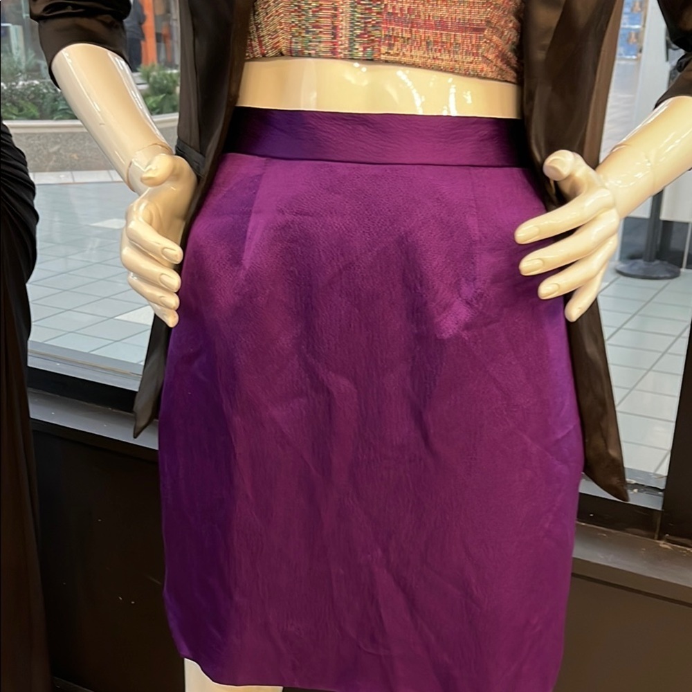 Elegant Purple 100% Silk Custom Skirt